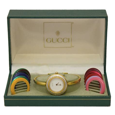 gucci watch interchangeable bezels|gucci vintage watch changeable bezel.